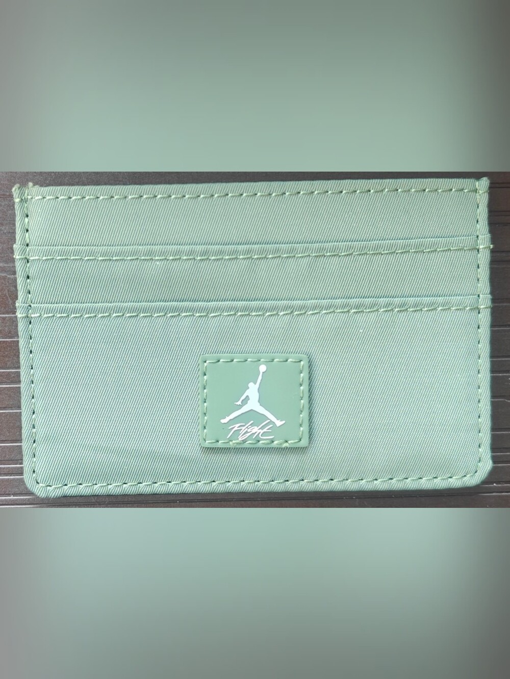 Nike Jordan Flight Card Case Wallet Cardholder ID Green Nylon Satin New
